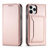 Magnetkortkasse til iPhone 12 Pro Max lommekort tegnebog kortholder Pink