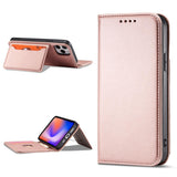 Magnetkortkasse til iPhone 12 Pro Max lommekort tegnebog kortholder Pink