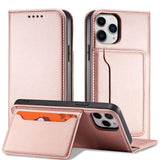 Magnetkortkasse til iPhone 12 Pro Max lommekort tegnebog kortholder Pink