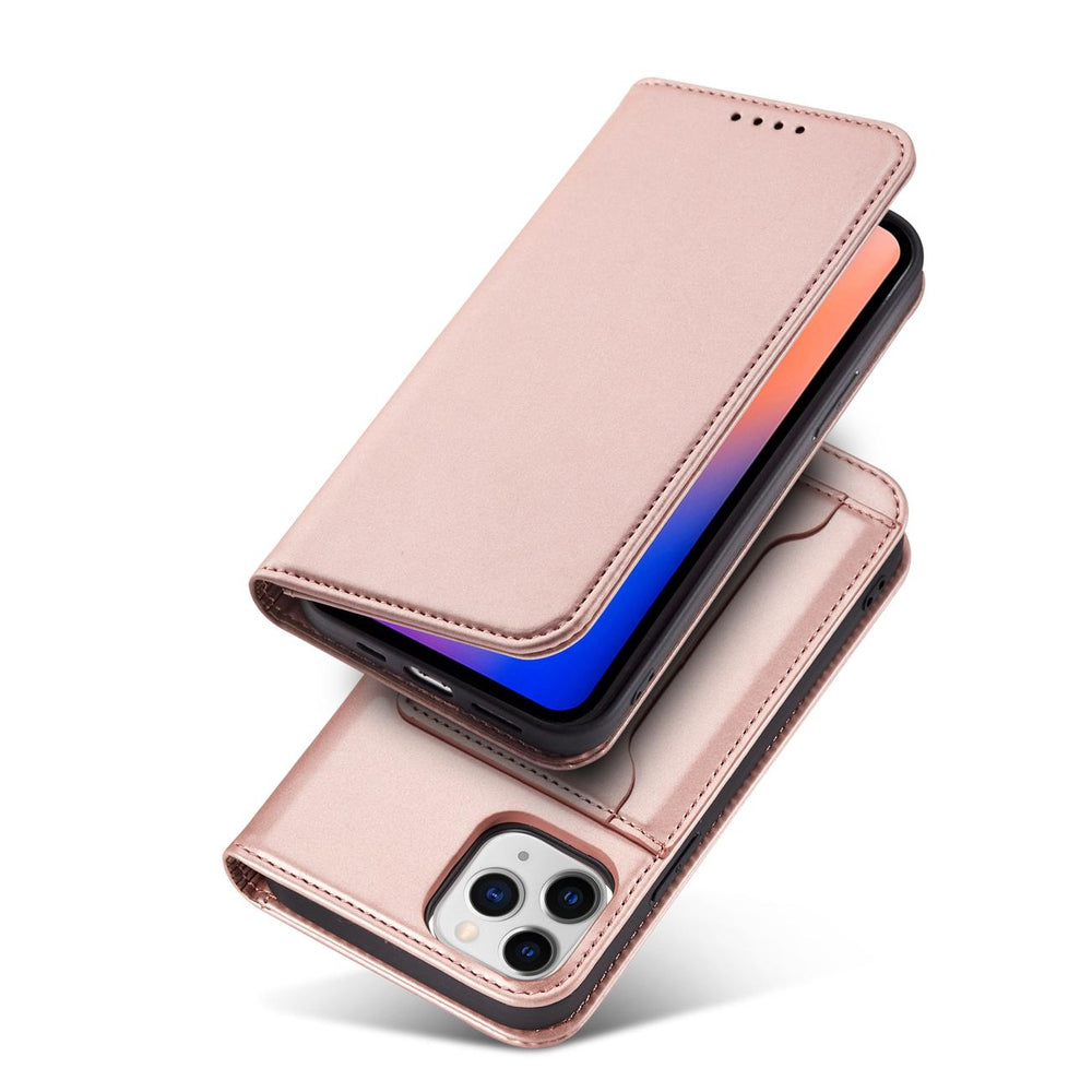 Magnetkortkasse til iPhone 12 Pro Max lommekort tegnebog kortholder Pink