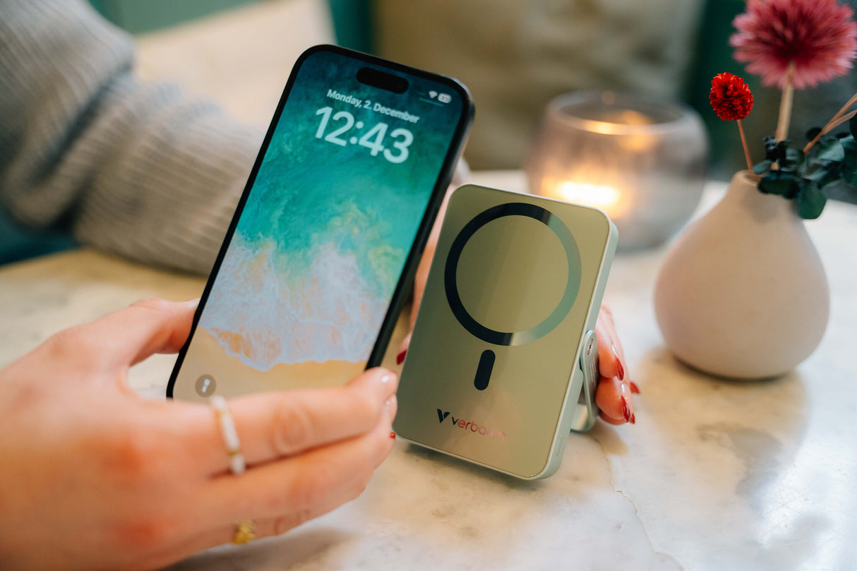 Verbatim Charge 'n' Go Magnetic Wireless Lithium polymer (LiPo) 10000 mAh Trådløs opladning Sort