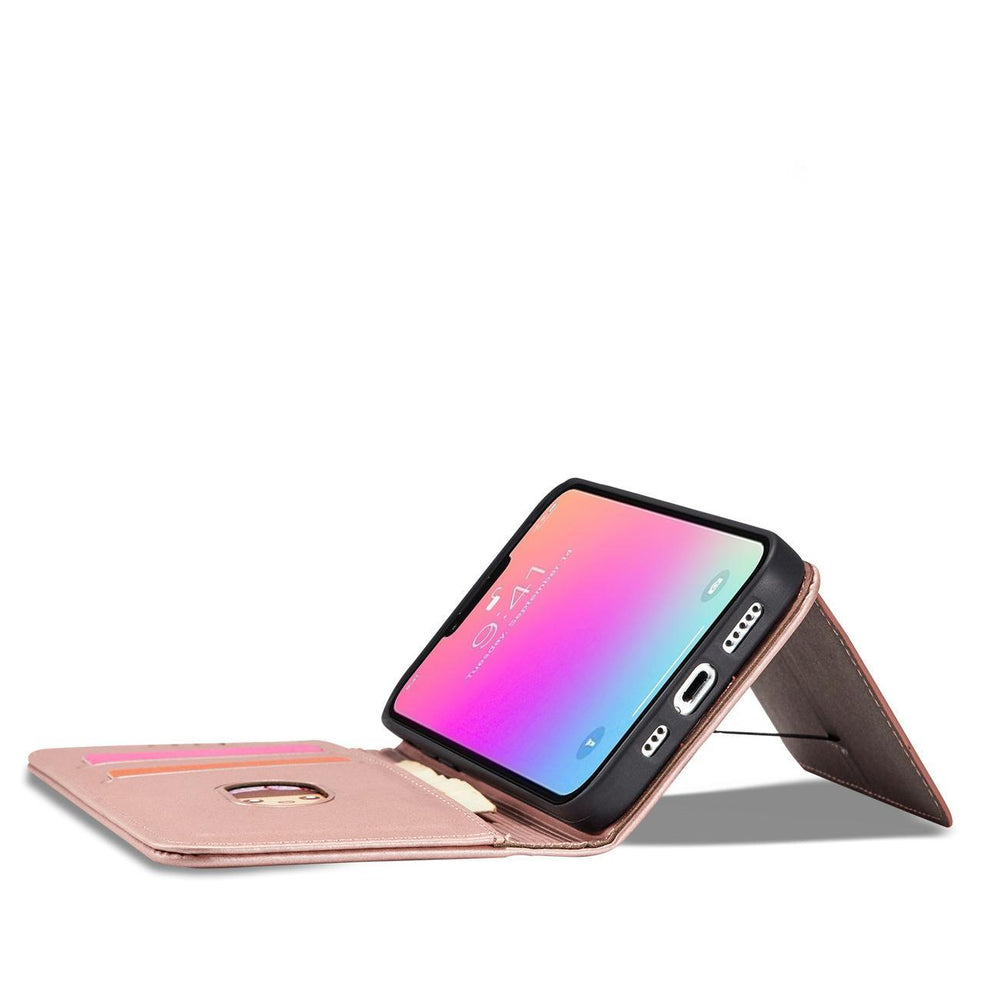 Magnetkortkasse til iPhone 13 Pro lommekort tegnebog kortholder Pink