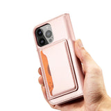 Magnetkortkasse til iPhone 13 Pro lommekort tegnebog kortholder Pink
