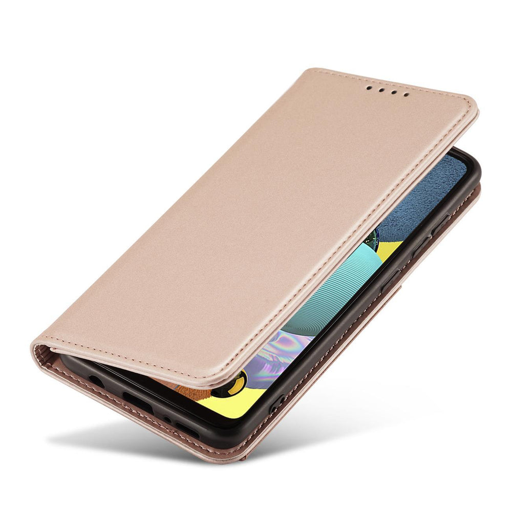 Magnetkort Hylde Hylde til Samsung Galaxy A12 5G Hylde lommebog Kortholder Pink