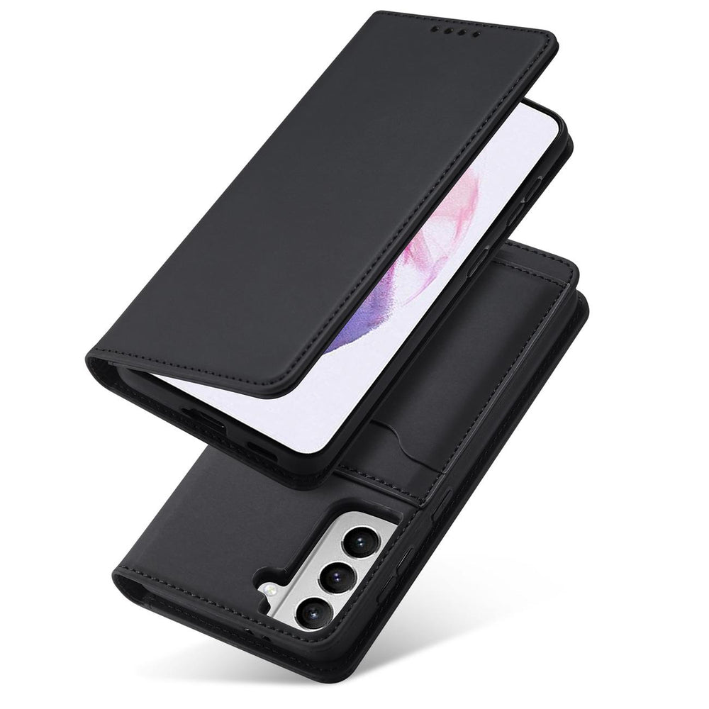 Magnetkortkasse til Samsung Galaxy S22 + (S22 Plus) lommepung kortholder sort