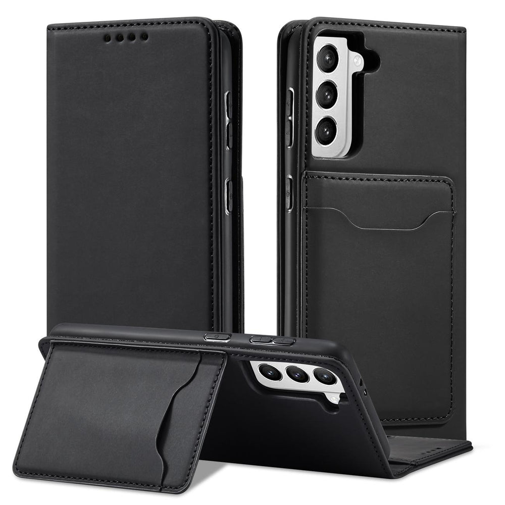 Magnetkortkasse til Samsung Galaxy S22 + (S22 Plus) lommepung kortholder sort