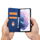 Magnetkort Hylde Hylde til Samsung Galaxy S22 + (S22 Plus) lommepung Kortholder Blå
