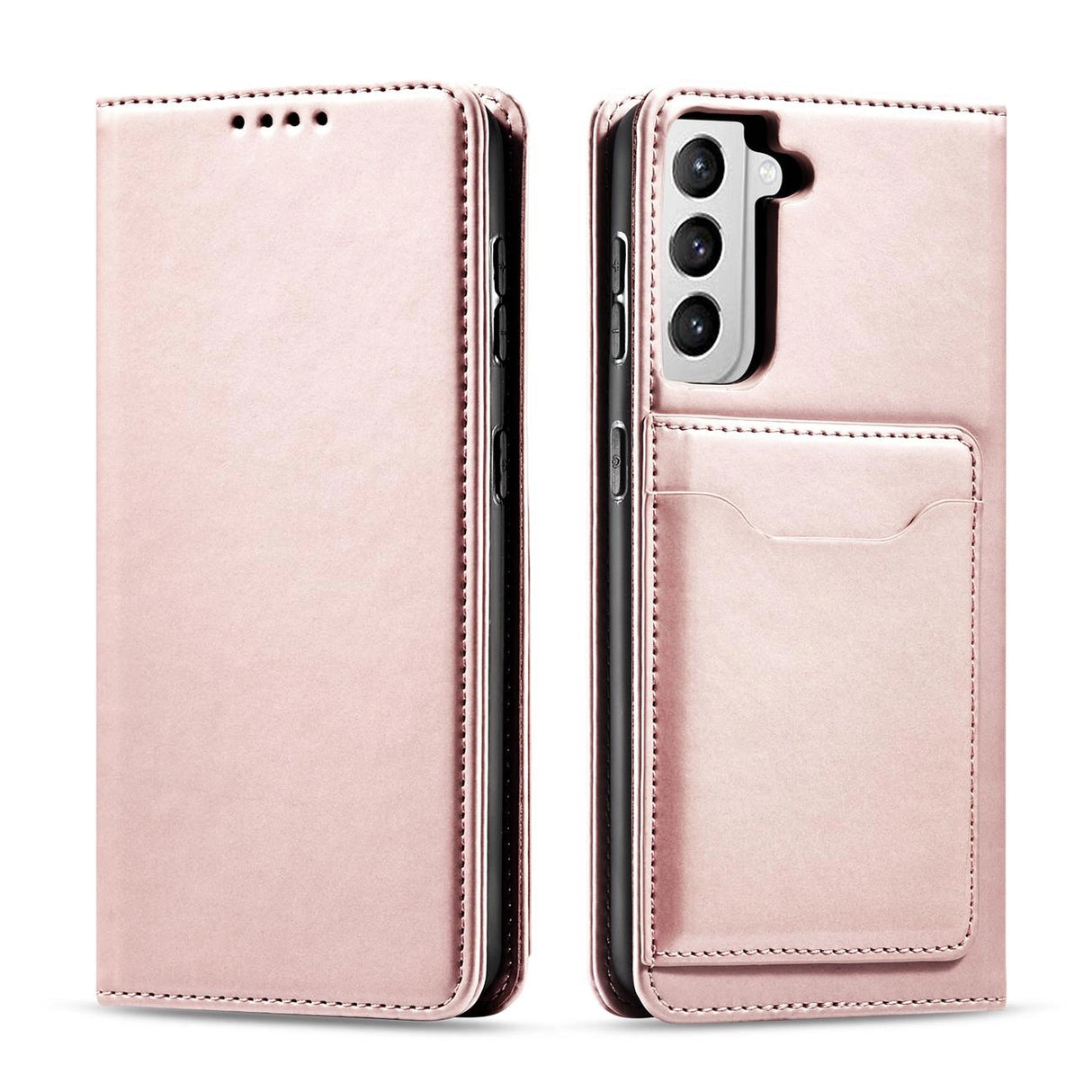 Magnetkortkasse til Samsung Galaxy S22 + (S22 Plus) lommepung kortholder Pink