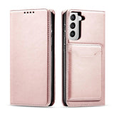 Magnetkortkasse til Samsung Galaxy S22 + (S22 Plus) lommepung kortholder Pink