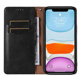 Magnet Strap Case for iPhone 12 Pouch Wallet + Mini Lanyard Pendant Svart
