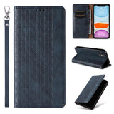 Magnet Strap Case for iPhone 12 Pouch Wallet + Mini Lanyard Pendant Blå