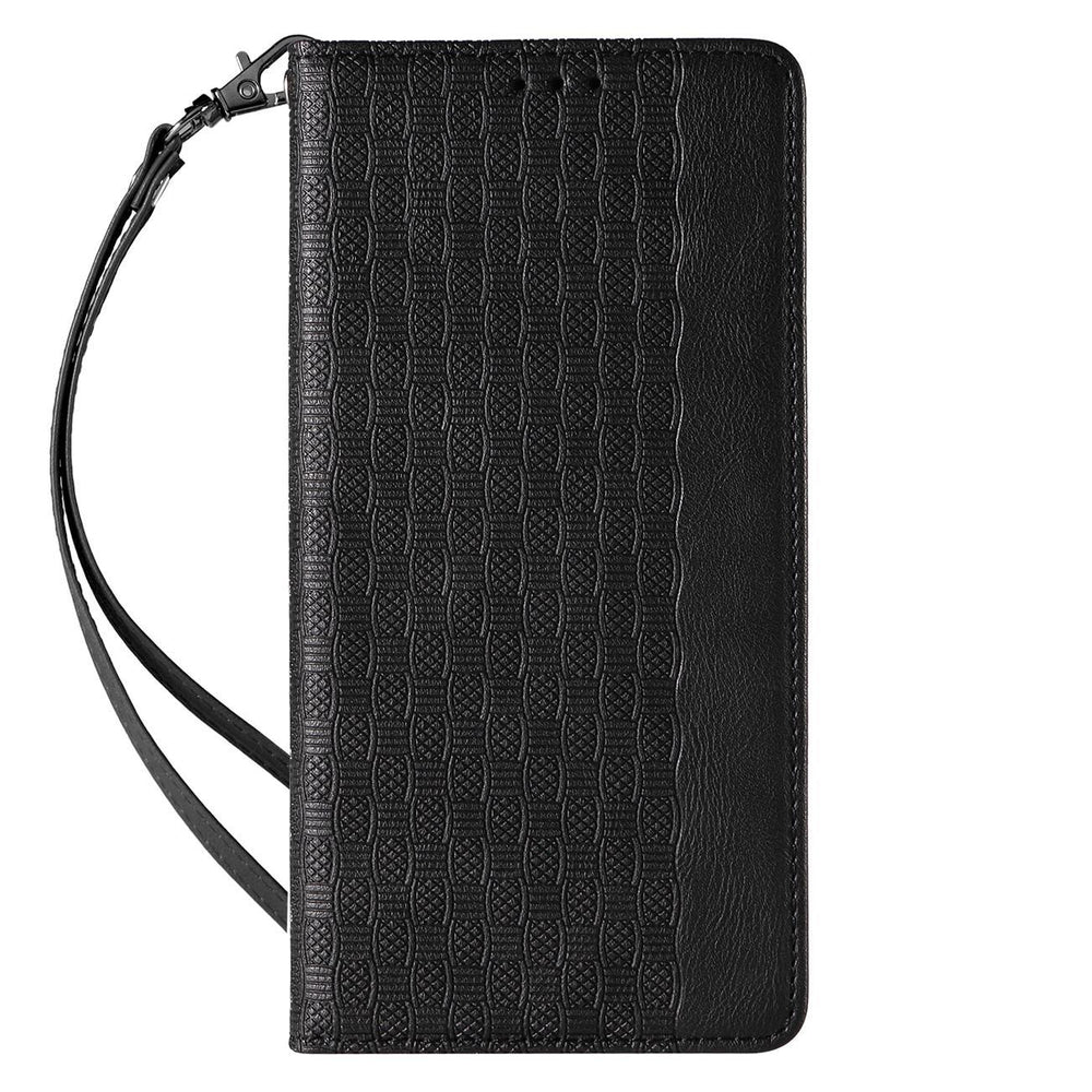 Magnet Strap Case for iPhone 12 Pro Pouch Wallet + Mini Lanyard Pendant Svart