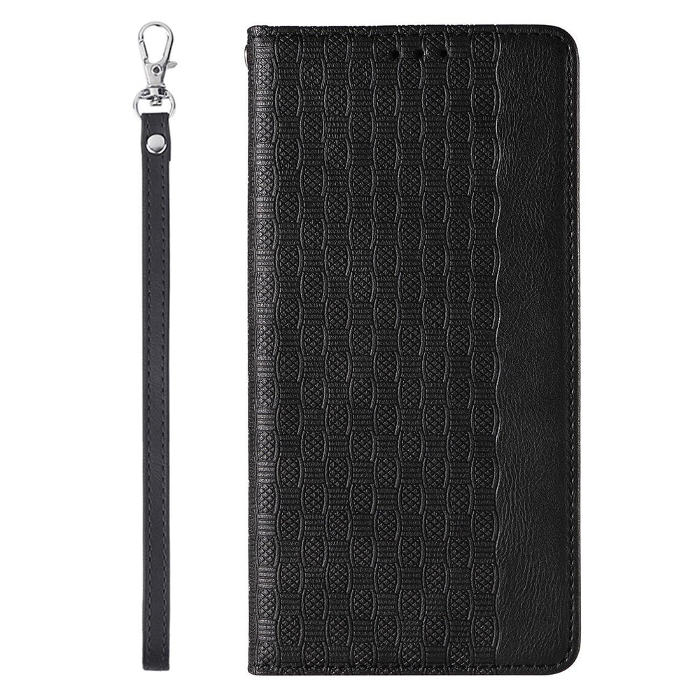 Magnet Strap Case for iPhone 12 Pro Pouch Wallet + Mini Lanyard Pendant Svart