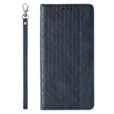 Magnet Strap Case for iPhone 12 Pro lommepung + Mini Lanyard Pendant Blå