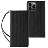 Magnet Strap Case til iPhone 12 Pro Max Pouch Wallet + Mini Lanyard Pendant Svart