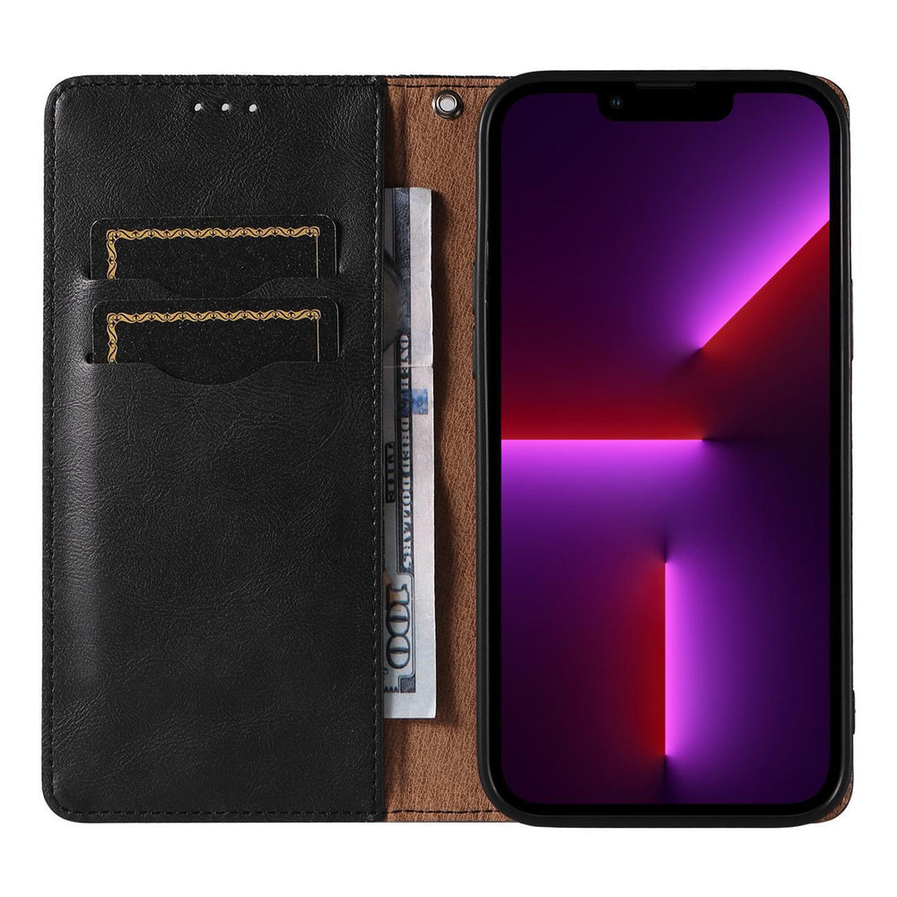 Magnet Strap Case Case for iPhone 13 Pro Pouch Wallet + Mini Lanyard Pendant Svart