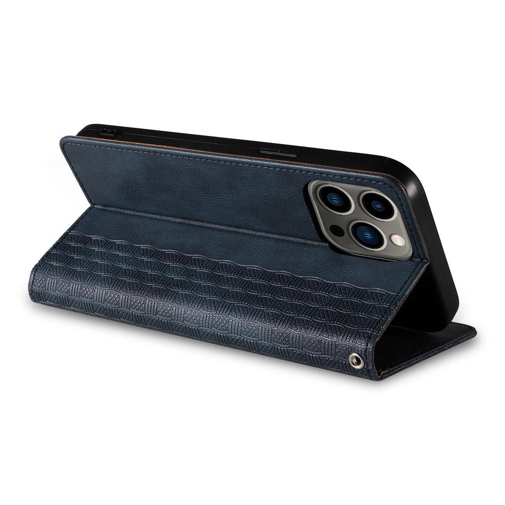 Magnet Strap Case for iPhone 13 Pro Max Pouch Wallet + Mini Lanyard Pendant Blå