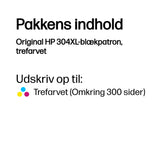 HP 304XL  tricolor 300 sider blækpatron