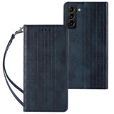 Magnet Strap Case Case for Samsung Galaxy S22 + (S22 Plus) Taske Wallet + Mini Lanyard Pendant Blå