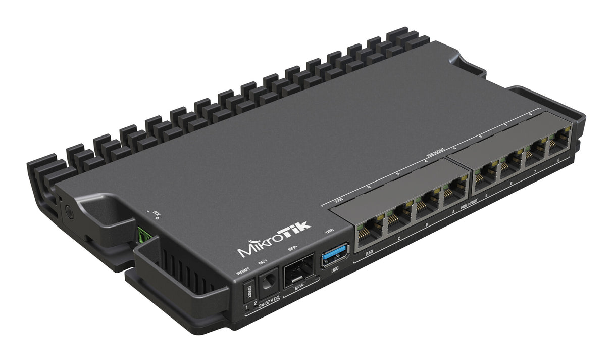 Mikrotik RB5009UPR+S+IN kabelforbundet router 2.5 Gigabit Ethernet, Gigabit Ethernet Sort