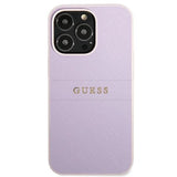 Guess GUHCP13LPSASBPU iPhone 13 Pro / 13 6.1" purple/purple Saffiano Hot Stamp & Metal Logo