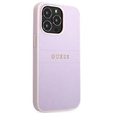 Guess GUHCP13LPSASBPU iPhone 13 Pro / 13 6.1" purple/purple Saffiano Hot Stamp & Metal Logo