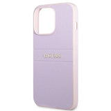 Guess GUHCP13LPSASBPU iPhone 13 Pro / 13 6.1" purple/purple Saffiano Hot Stamp & Metal Logo