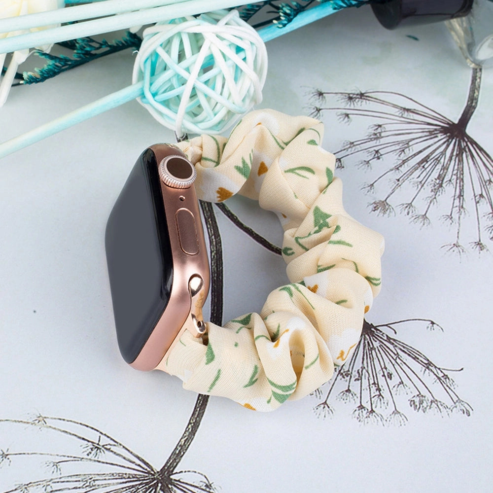 Stof Apple Watch Band 42/44/45mm Strap Armbånd Elastisk Band - Gul