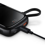 Baseus Qpow power bank 10000mAh indbygget USB Type-C kabel 22,5W Quick Charge SCP AFC FCP hvid (PPQD020102)