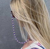 En kæde til briller, perler, en orange pendant