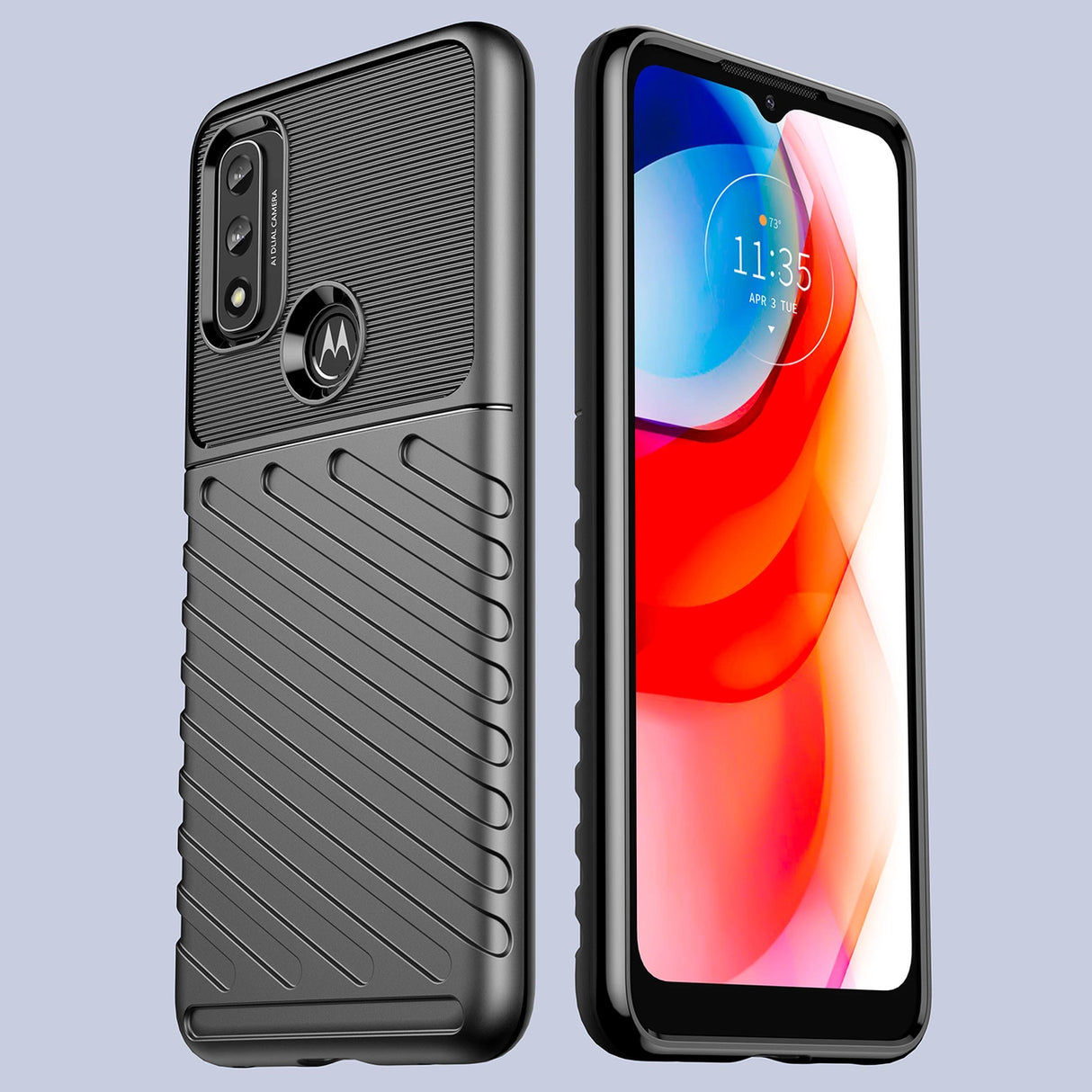 Thunder Case fleksibelt pansret cover til Motorola Moto G Play 2022 sort