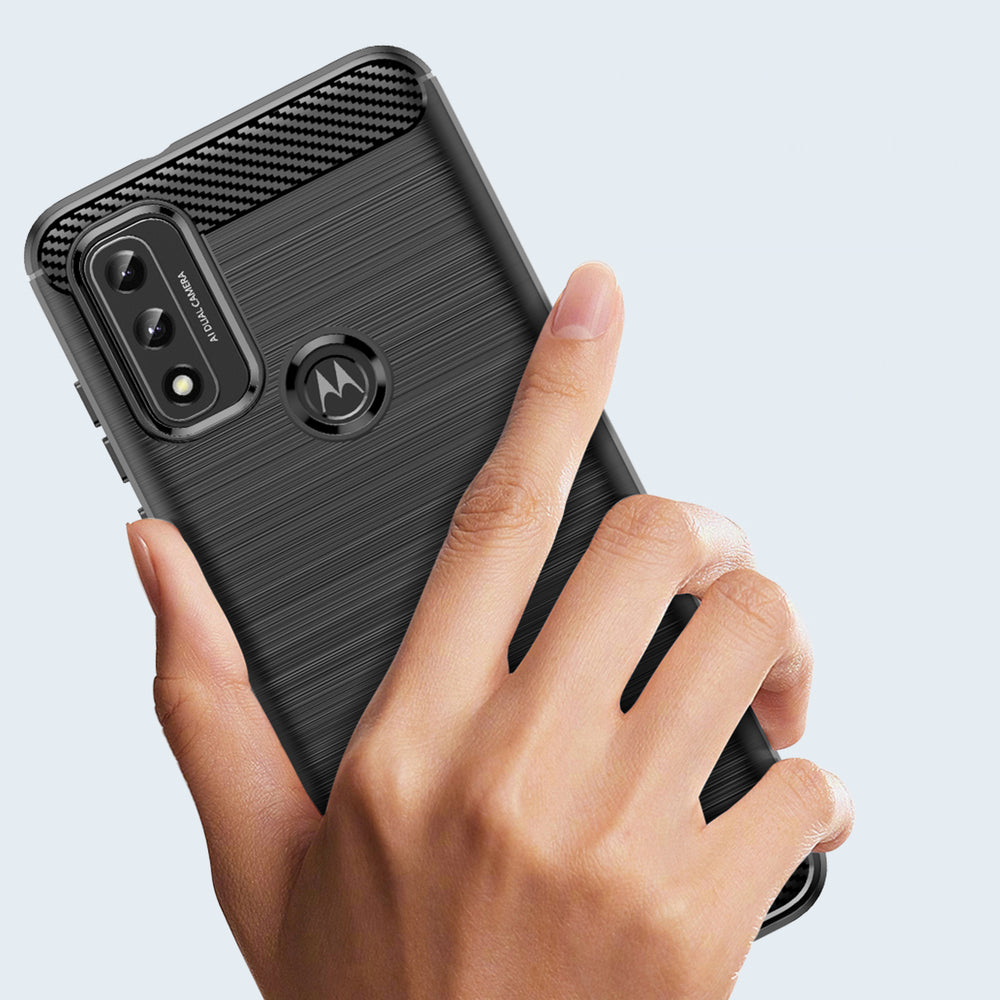 Carbon Case Flexible Cover Sleeve Motorola Moto G Play 2022 sort