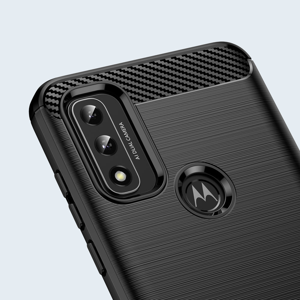 Carbon Case Flexible Cover Sleeve Motorola Moto G Play 2022 sort
