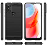 Carbon Case Flexible Cover Sleeve Motorola Moto G Play 2022 sort