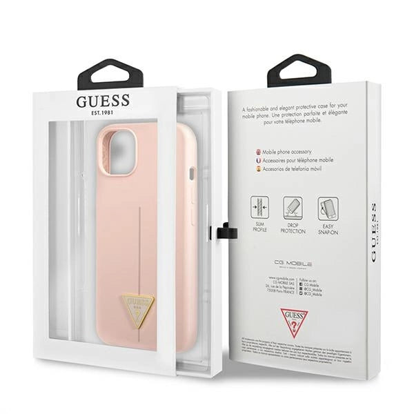 Guess GUHCP13MSLTGP iPhone 13 6.1" pink/pink hardcase Silicone Triangle