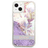 Guess GUHCP13SLFLSU iPhone 13 mini 5.4" purple/purple hardcase Flower Liquid Glitter