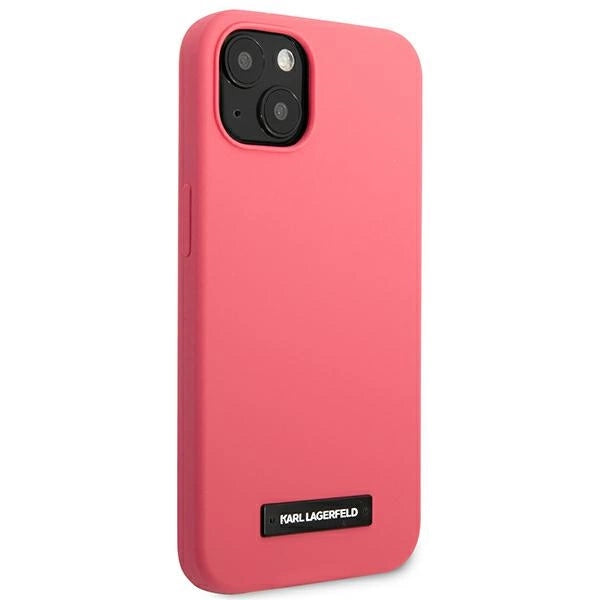 Karl Lagerfeld Silicone Plaque Case for iPhone 13 mini - Fuchsia
