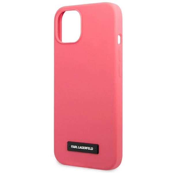 Karl Lagerfeld Silicone Plaque Case for iPhone 13 mini - Fuchsia