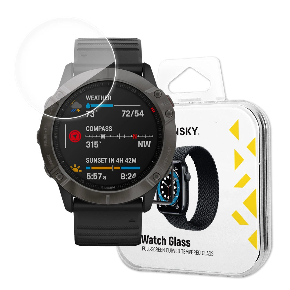 Wozinsky Watch Glass hybridglas til Garmin Fenix 6X gennemsigtigt