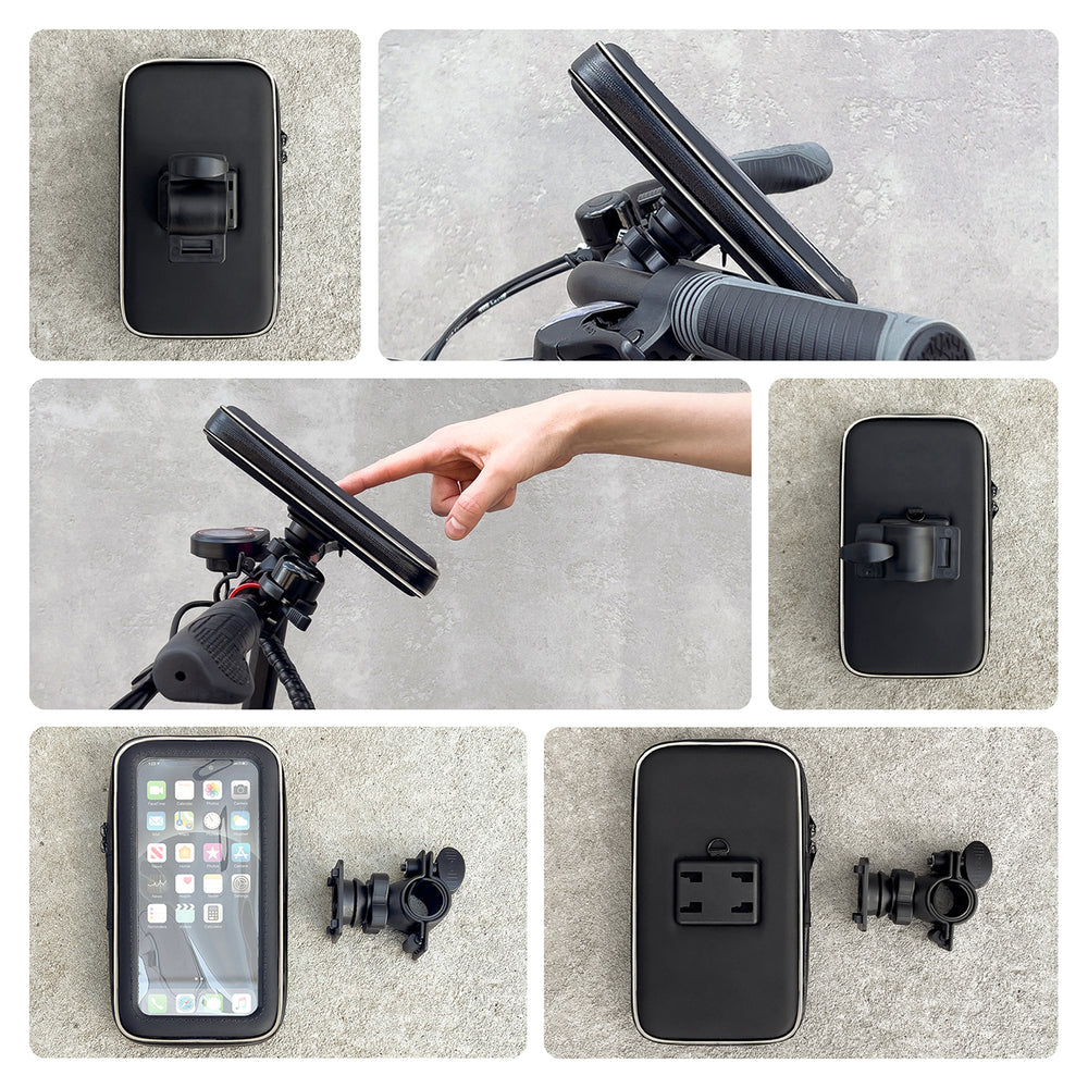 Wozinsky telefonholder til cykel, motorcykel, scooter sort (WBHBK7)