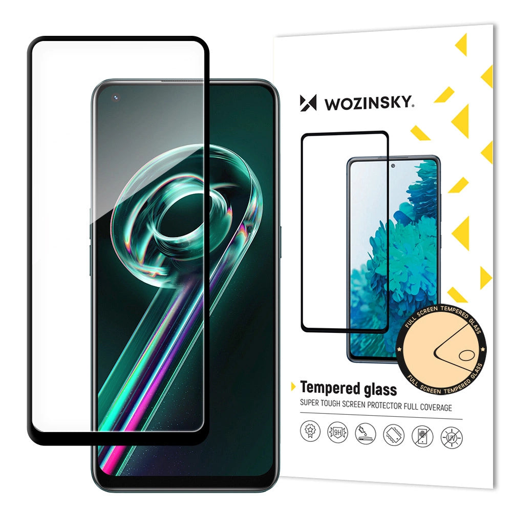 Wozinsky super hårdfør fuld lim hærdet glas fuld skærm med ramme case venlige realme 9 pro + (9 pro plus) sort