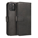 Magnet Case elegant case case cover with a flap and stand function for Motorola Moto E32 black