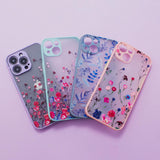 Design Case for iPhone 12 Pro Max blomsterhylster mørkblå
