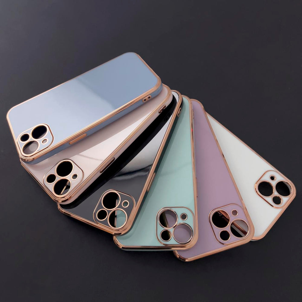 Lysfarve Case for Samsung Galaxy A12 5G guld ramme gel cover hvid