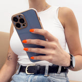 Lysfarve Case for Samsung Galaxy A12 5G guld ramme gel cover hvid