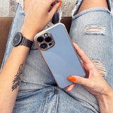 Lysfarve Case for Samsung Galaxy A12 5G guld ramme gel cover hvid