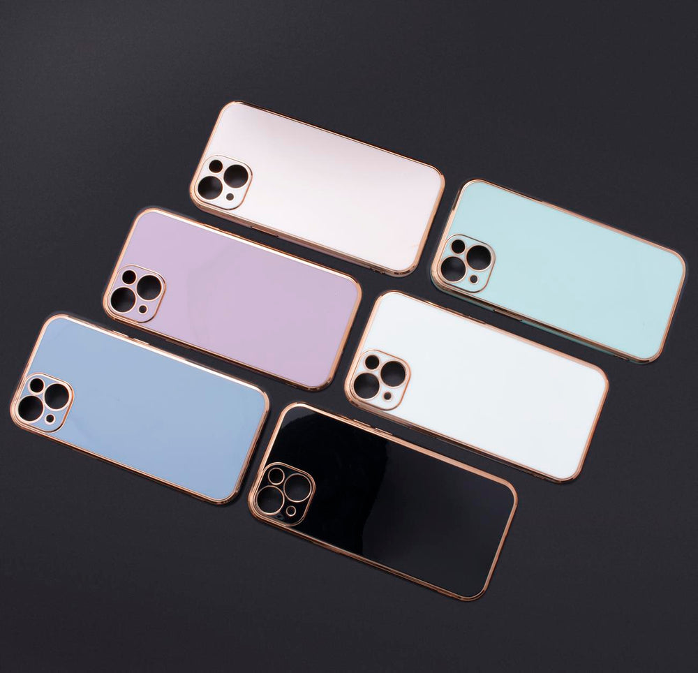 Lysfarve Case for Samsung Galaxy A12 5G guld ramme gel cover hvid