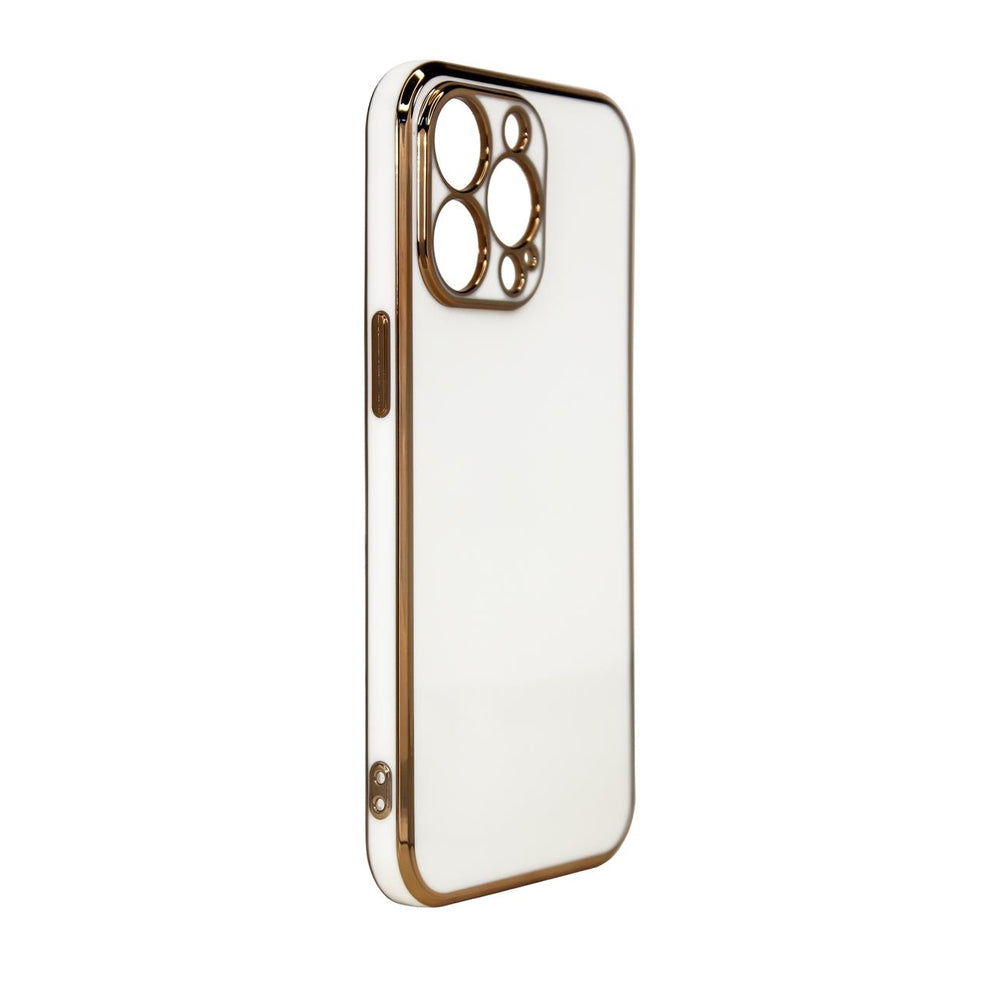 Lighting Color Case for Xiaomi Redmi Note 11 gel cover med guldramme hvid