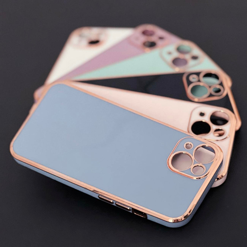 Lighting Color Case for Xiaomi Redmi Note 11 gel cover med guldramme hvid