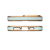Lighting Color Case til iPhone 12 Pro Max, gel cover med en guldramme, mint